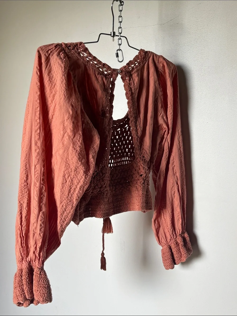 REVOLVE Free People Megan Crochet Top in Coral Sand